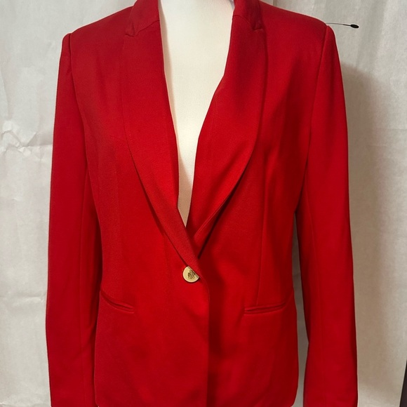Tahari Bold Scarlet Blazer - Picture 3 of 12